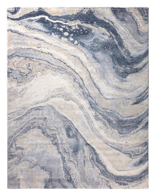 Jaipur Living Ferris Orion Frr07 Powerloomed Machinemade 70% Polypropylene 30% Polyester Shag Abstract Indoor Rug Blue, Cream 70% Polypropylene 30% Polyester Rug149959