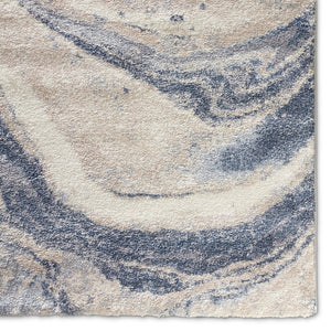 Jaipur Living Ferris Orion Frr07 Powerloomed Machinemade 70% Polypropylene 30% Polyester Shag Abstract Indoor Rug Blue, Cream 70% Polypropylene 30% Polyester Rug149959