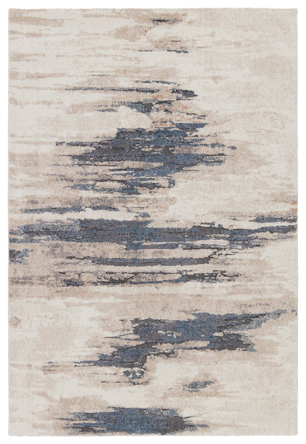 Jaipur Living Ferris Yushan Frr08 Powerloomed Machinemade 70% Polypropylene 30% Polyester Shag Abstract Indoor Rug White, Blue 70% Polypropylene 30% Polyester Rug154939