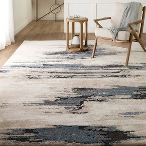 Jaipur Living Ferris Yushan Frr08 Powerloomed Machinemade 70% Polypropylene 30% Polyester Shag Abstract Indoor Rug White, Blue 70% Polypropylene 30% Polyester Rug154939