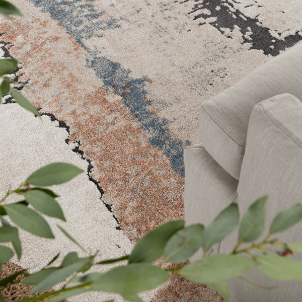 Jaipur Living Ferris Sobia Frr09 Powerloomed Machinemade 70% Polypropylene 30% Polyester Shag Abstract Indoor Rug Cream, Blue 70% Polypropylene 30% Polyester Rug154782