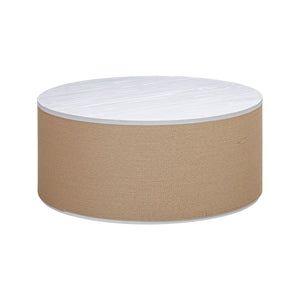 Lh Imports Fresco Coffee Table - Modern Solid Mindi Wood Design With Elegant White Finish & Unique Texture Features Brown,White Solid Mindi Wood,Natural Paper Cord,Mdf Frs032
