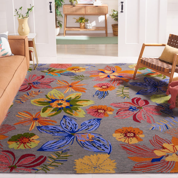 Safavieh Four Seasons 468c Grey Orange Grey ,Orange Polyproplene Pile Frs468c-8