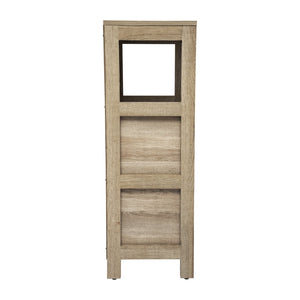 English Elm Dune Farmhouse Bathroom Storage Organizer with Removable Drawers and Open Shelf for Smart Style Brown FS-BATH-4-BR-GG