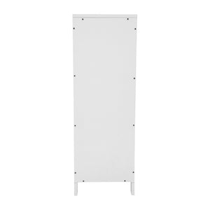 English Elm Dune Farmhouse Bathroom Storage Organizer with Removable Drawers and Open Shelf for Smart Style White FS-BATH-4-WH-GG