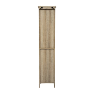 English Elm Dune Freestanding Bathroom Linen Tower Cabinet with Magnetic Doors, Adjustable Shelves & Drawer Storage Brown FS-BATH-6-BR-GG