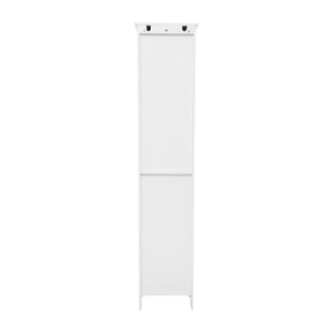 English Elm Dune Freestanding Bathroom Linen Tower Cabinet with Magnetic Doors, Adjustable Shelves & Drawer Storage White FS-BATH-6-WH-GG