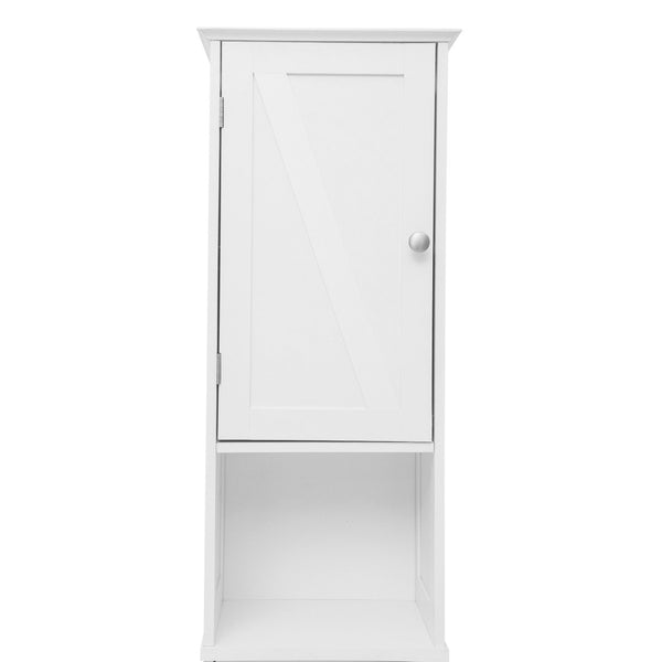 English Elm Dune Freestanding Bathroom Linen Tower Cabinet with Magnetic Doors, Adjustable Shelves & Drawer Storage White FS-BATH-6-WH-GG