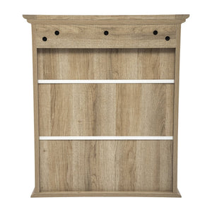 English Elm Dune Wall-Mounted Farmhouse Medicine Cabinet: Rustic Storage with Magnetic Doors and Adjustable Shelf Brown FS-BATH-7-BR-GG