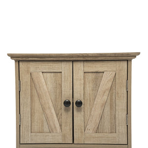 English Elm Dune Wall-Mounted Farmhouse Medicine Cabinet: Rustic Storage with Magnetic Doors and Adjustable Shelf Brown FS-BATH-7-BR-GG