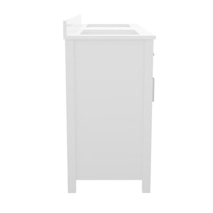 English Elm Vega 60 Inch Bathroom Double Vanity with Dual Sinks, Soft-Close Cabinets, and Luxurious Marble Top White FS-BN-2-60-WH-GG