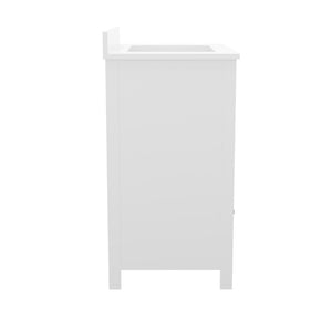 English Elm Haven Bathroom Vanity with Elegant Carrara Marble Countertop, Soft-Close Storage & Easy Assembly White 30" FS-BN-4-30-KD-WH-GG