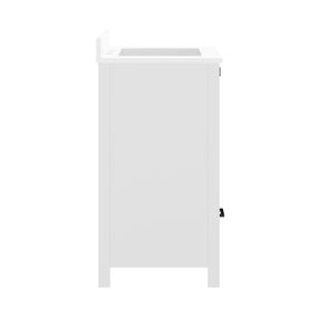 English Elm Haven Bathroom Vanity with Elegant Carrara Marble Countertop, Soft-Close Storage & Easy Assembly White Frame/Black Hardware 30" FS-BN-4-30-KD-WH-HDBLK-GG