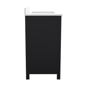 English Elm Haven Bathroom Vanity with Elegant Carrara Marble Countertop, Soft-Close Storage & Easy Assembly Black 36" FS-BN-4-36-KD-BK-GG