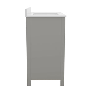English Elm Haven Bathroom Vanity with Elegant Carrara Marble Countertop, Soft-Close Storage & Easy Assembly Gray 36" FS-BN-4-36-KD-GY-GG