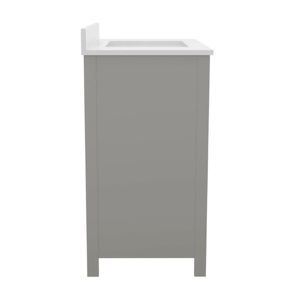 English Elm Haven Bathroom Vanity with Elegant Carrara Marble Countertop, Soft-Close Storage & Easy Assembly Gray 36" FS-BN-4-36-KD-GY-GG