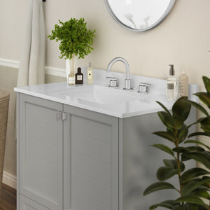 English Elm Haven Bathroom Vanity with Elegant Carrara Marble Countertop, Soft-Close Storage & Easy Assembly Gray 36" FS-BN-4-36-KD-GY-GG