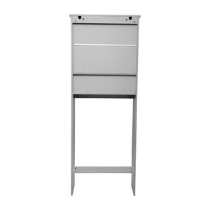 English Elm Vega Over the Toilet Storage Cabinet Organizer with Magnetic Doors, Adjustable Shelf, and Open Display Gray FS-VEGA-BATH-1-GY-GG