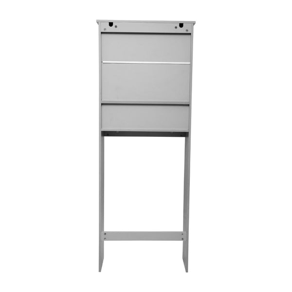 English Elm Vega Over the Toilet Storage Cabinet Organizer with Magnetic Doors, Adjustable Shelf, and Open Display Gray FS-VEGA-BATH-1-GY-GG