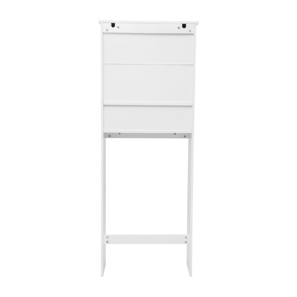 English Elm Vega Over the Toilet Storage Cabinet Organizer with Magnetic Doors, Adjustable Shelf, and Open Display White FS-VEGA-BATH-1-WH-GG