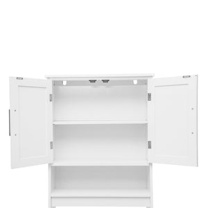 English Elm Vega Over the Toilet Storage Cabinet Organizer with Magnetic Doors, Adjustable Shelf, and Open Display White FS-VEGA-BATH-1-WH-GG