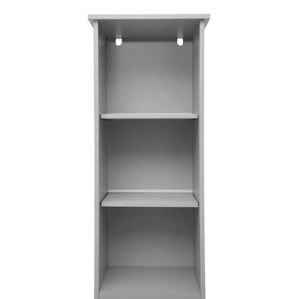 English Elm Vega Freestanding Linen Tower Cabinet for Stylish Bathroom Storage with Adjustable Shelves & Magnetic Door Gray FS-VEGA-BATH-2-GY-GG