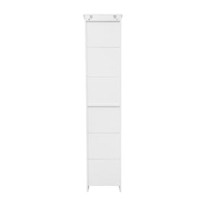 English Elm Vega Freestanding Linen Tower Cabinet for Stylish Bathroom Storage with Adjustable Shelves & Magnetic Door White FS-VEGA-BATH-2-WH-GG