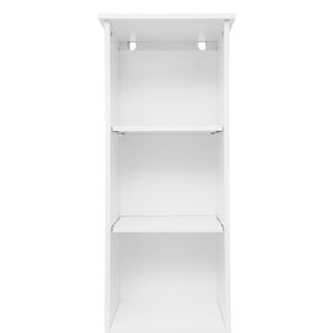 English Elm Vega Freestanding Linen Tower Cabinet for Stylish Bathroom Storage with Adjustable Shelves & Magnetic Door White FS-VEGA-BATH-2-WH-GG