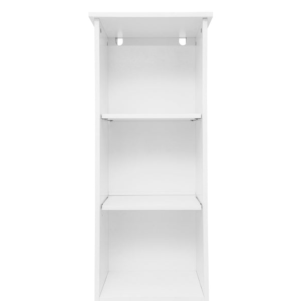 English Elm Vega Freestanding Linen Tower Cabinet for Stylish Bathroom Storage with Adjustable Shelves & Magnetic Door White FS-VEGA-BATH-2-WH-GG