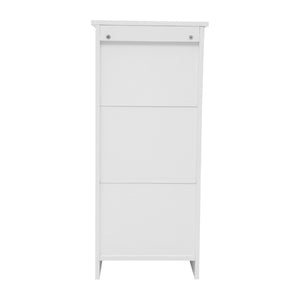 English Elm Vega Bathroom Storage Cabinet Organizer with Magnetic Door, Adjustable Shelves for Stylish Space-Saving White FS-VEGA-BATH-3-WH-GG