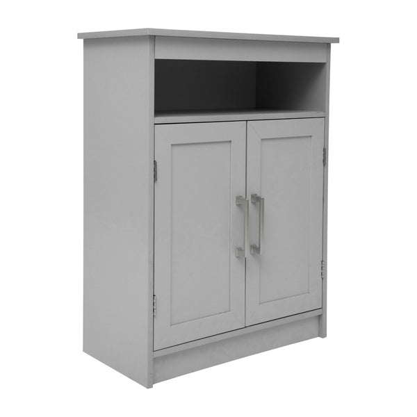 English Elm Vega Bathroom Storage Cabinet Organizer with Magnetic Doors, Adjustable Shelf, and Open Display Top Gray FS-VEGA-BATH-4-GY-GG