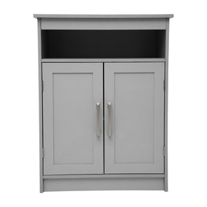 English Elm Vega Bathroom Storage Cabinet Organizer with Magnetic Doors, Adjustable Shelf, and Open Display Top Gray FS-VEGA-BATH-4-GY-GG