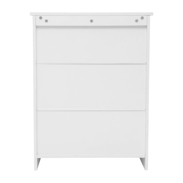 English Elm Vega Bathroom Storage Cabinet Organizer with Magnetic Doors, Adjustable Shelf, and Open Display Top White FS-VEGA-BATH-4-WH-GG