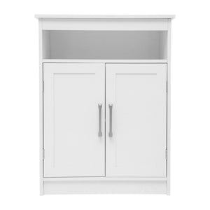 English Elm Vega Bathroom Storage Cabinet Organizer with Magnetic Doors, Adjustable Shelf, and Open Display Top White FS-VEGA-BATH-4-WH-GG