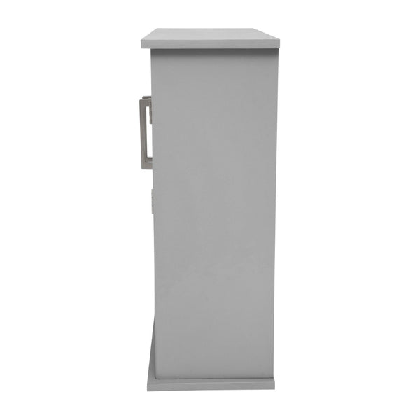 English Elm Vega Wall-Mounted Bathroom Medicine Cabinet with Magnetic Doors, Adjustable Shelf, and Open Storage Gray FS-VEGA-BATH-5-GY-GG