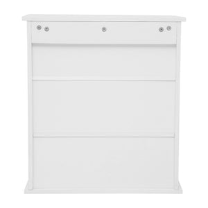 English Elm Vega Wall-Mounted Bathroom Medicine Cabinet with Magnetic Doors, Adjustable Shelf, and Open Storage White FS-VEGA-BATH-5-WH-GG