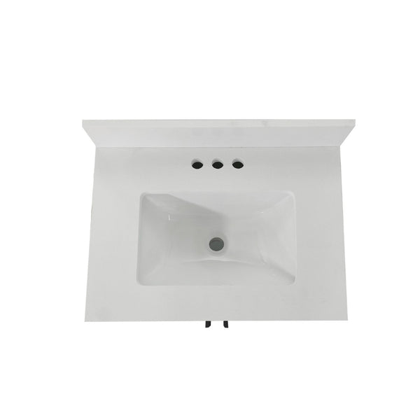 English Elm Vega Bathroom Vanity with Sink Combo - Stylish Carrara Marble Countertop, Soft-Close Doors & Storage Gray Frame/Black Hardware 24" FS-VEGA24-GY-HDBLK-GG