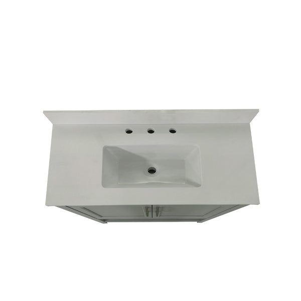 English Elm Vega Bathroom Vanity with Sink Combo - Stylish Carrara Marble Countertop, Soft-Close Doors & Storage Gray 36" FS-VEGA36-GY-GG