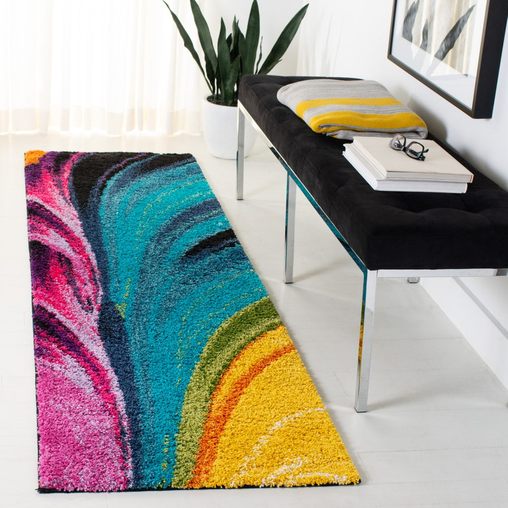 Safavieh Fiesta Shag Area Rug – Vibrant Colorful Design For Cozy Comfort In Modern Home Decor Style Multi Polypropylene Pile Fsg372m-4sq