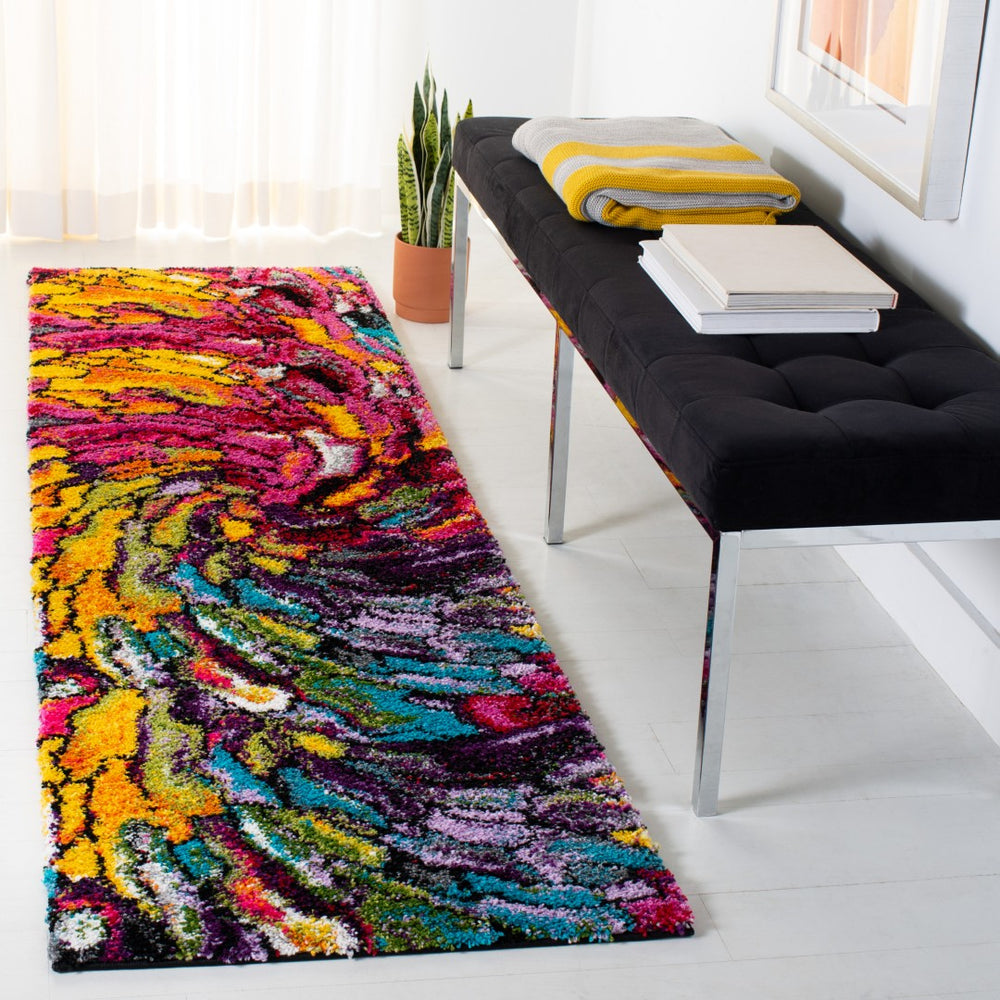 Safavieh Fiesta Shag Area Rug - Vibrant Turkish Design With Plush Pile, Perfect For Modern Living Spaces Multi Polypropylene Pile Fsg373m-4r