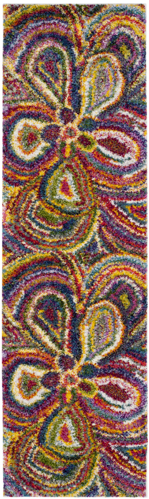 Safavieh Fiesta Shag Area Rug - Vibrant Multicolored Swirls For Comfort & Style In Any High-traffic Space Multi Polypropylene Pile Fsg383m-5r