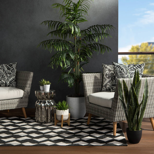 Jaipur Living Jaipur Living Zemira Flatweave Geometric Rug Indoor Outdoor Polypropylene Entryway Accent 4'X5'7" RUG145514