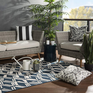 Jaipur Living Jaipur Living Caelum Flatweave Trellis Polypropylene Rug for Indoor Outdoor Spaces Navy 7'10"X10'10" RUG146082