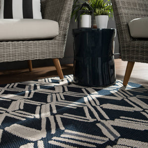 Jaipur Living Jaipur Living Caelum Flatweave Trellis Polypropylene Rug for Indoor Outdoor Spaces Navy 7'10"X10'10" RUG146082