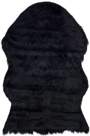Safavieh Faux Sheep Skin Area Rug - Luxurious Power-loomed Design In Deep Hues For Elegant Home Decor Black Japanese Acrylic Fss115b-8
