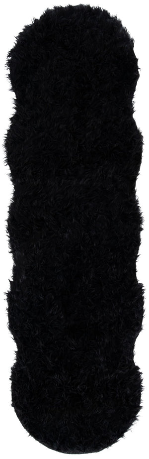 Safavieh Faux Sheep Skin Area Rug - Luxurious Power-loomed Design In Deep Hues For Elegant Home Decor Black Japanese Acrylic Fss115b-8