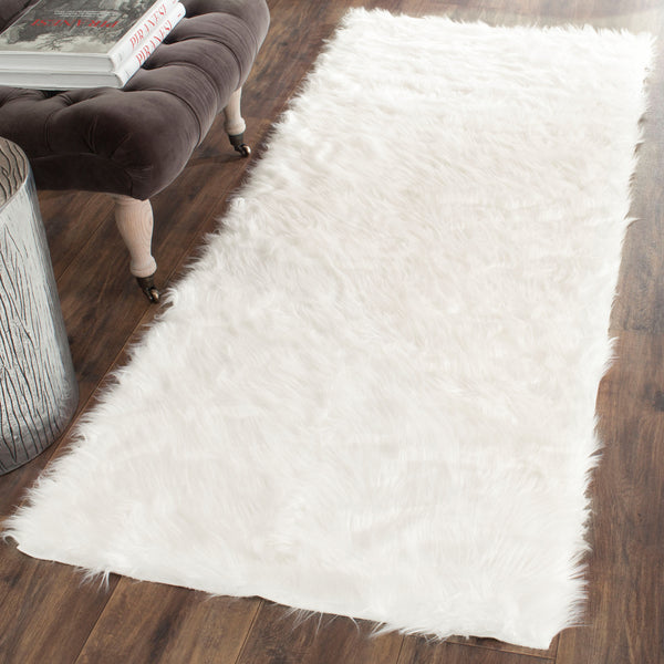 Safavieh Faux Ivory Shag Runner 2X8 Ft – Plush 2.375" Pile, Japanese Acrylic, Flokati-Inspired Luxury Rug For Hallways FSS235A-280
