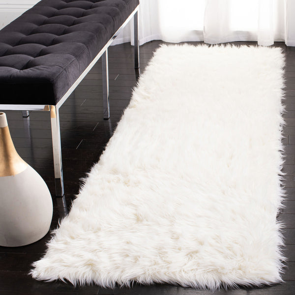Safavieh Faux Ivory Shag Runner 2X8 Ft – Plush 2.375" Pile, Japanese Acrylic, Flokati-Inspired Luxury Rug For Hallways FSS235A-280