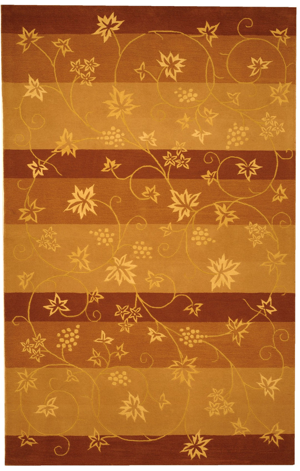 Safavieh French Tapis 231a Stripe Vine - Luxurious Hand-tufted Botanical Runner Rug For Elegant Home Decor Assorted Silk And Wool Ft231a-212