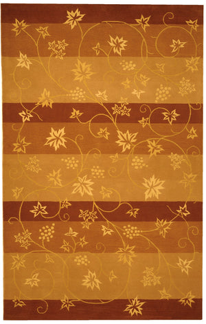 Safavieh French Tapis 231a Stripe Vine - Luxurious Hand-tufted Botanical Runner Rug For Elegant Home Decor Assorted Silk And Wool Ft231a-212